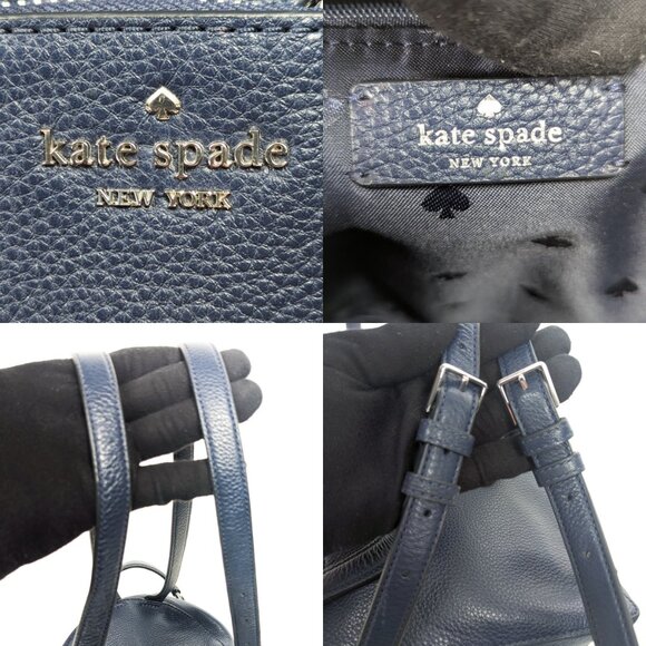 KATE SPADE Leather Mini Backpack Navy Blue - Picture 9 of 15